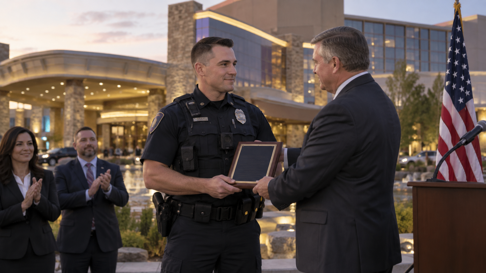 Editorial illustration for Hard Rock Casino Award: Officer Recognition Follows a Reported Guest Incident